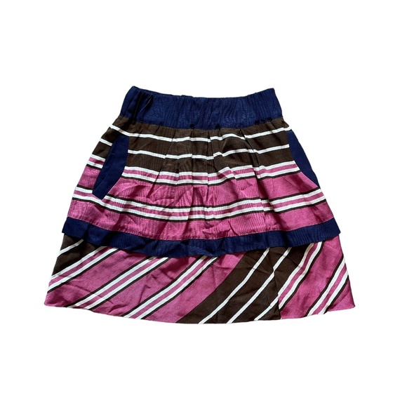 Maeve Anthropologie Ellery Striped Pleated‎ Mini Skirt Size 2 - Picture 1 of 5